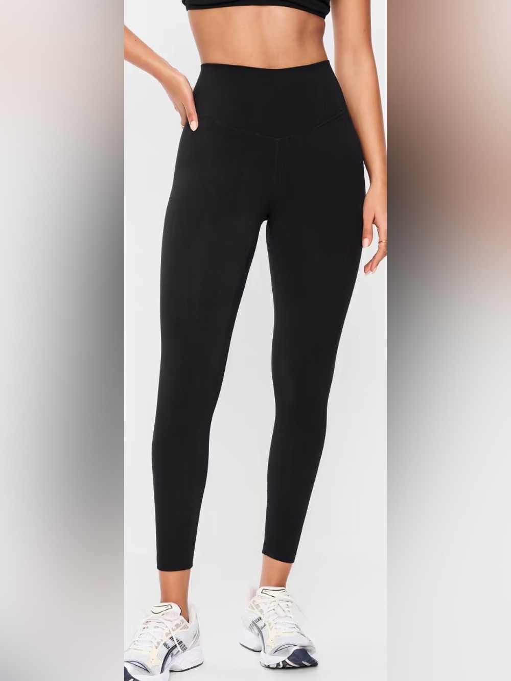 Old Navy High Waisted PoweChill 7/8 Leggings, Black, sz S Tall